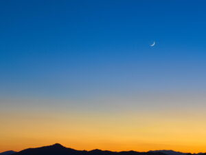 Clear Desert Sky w/ Crescent Moon